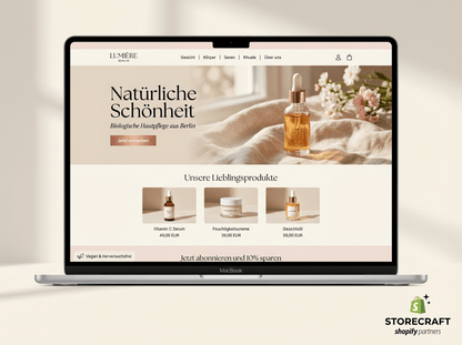 Storecraft Referenzshop Lumière Berlin — fertiger Shopify-Shop für Naturkosmetik
