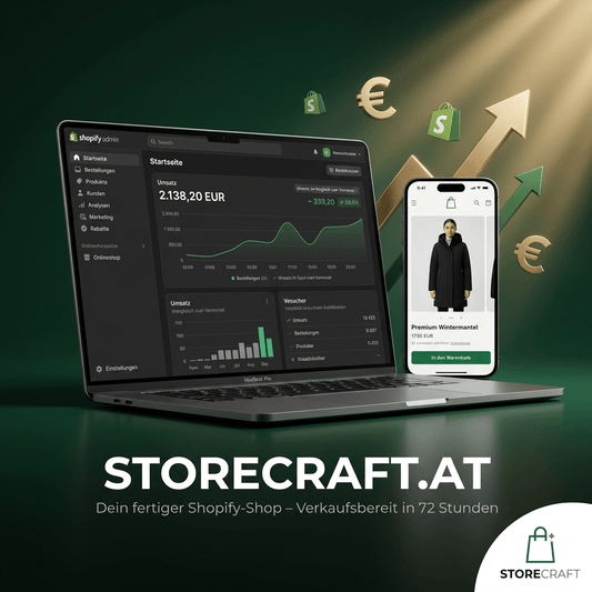 Fertiger Shopify-Shop von Storecraft — verkaufsbereit in 72 Stunden