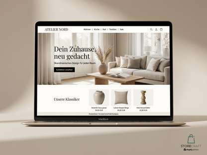 Storecraft Referenzshop Atelier Nord — fertiger Shopify-Shop für Wohnaccessoires und Interior